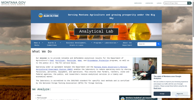 Security scan screenshot of https://analyticallab.mt.gov
