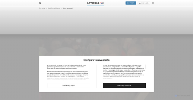 Security scan screenshot of https://www.laverdad.es/murcia/ciudad-murcia/saludo-richard-gere-alcalde-murcia-20251128184749-vi.html