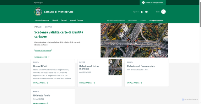 Security scan screenshot of https://www.comune.montebruno.ge.it