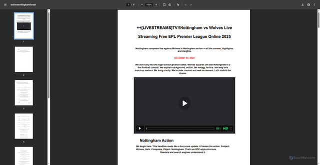 Security scan screenshot of https://daa.sites.umanitoba.ca/wp-content/uploads/sites/12/ninja-forms/2/wolvesnottinghamforest-Resume-1.pdf