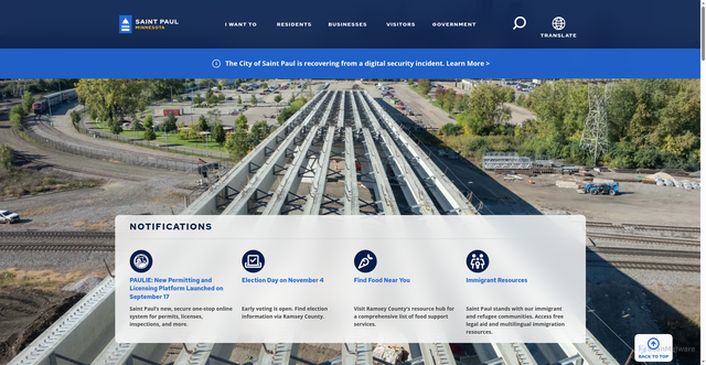 Security scan screenshot of https://www.stpaul.gov/