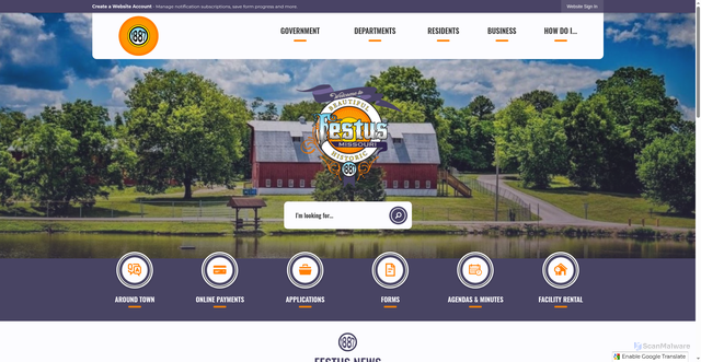 Security scan screenshot of https://festusmo.gov/