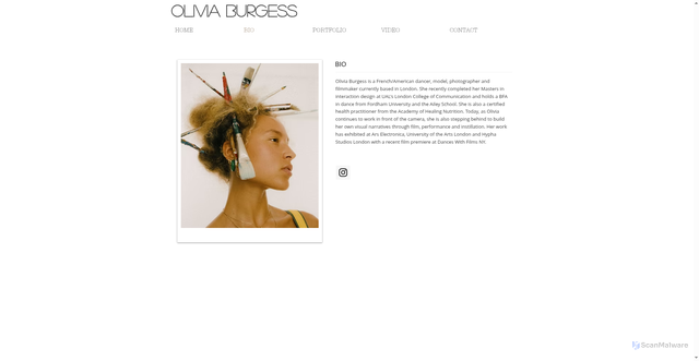 Security scan screenshot of https://www.olivialburgess.com/bio