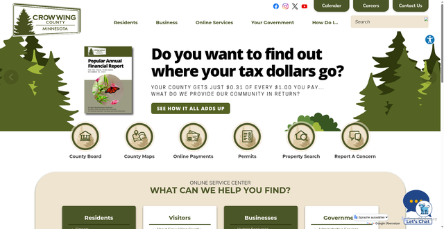 Security scan screenshot of https://crowwing.gov/