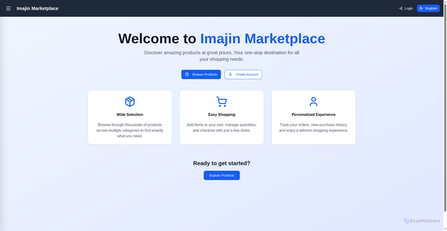Security scan screenshot of http://imajin-frontend.pages.dev/