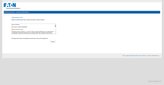 Security scan screenshot of https://sccr.eaton.com