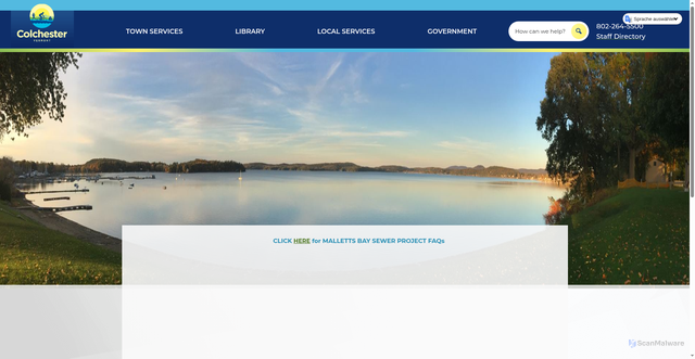 Security scan screenshot of https://colchestervt.gov/