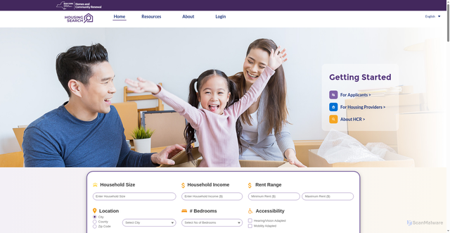 Security scan screenshot of https://nyhousingsearch.gov/