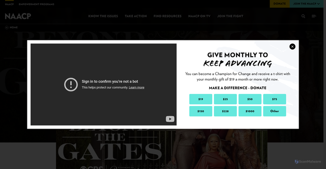 Security scan screenshot of https://naacp.org/articles/cbs-renews-new-hit-daytime-drama-beyond-gates-second-season