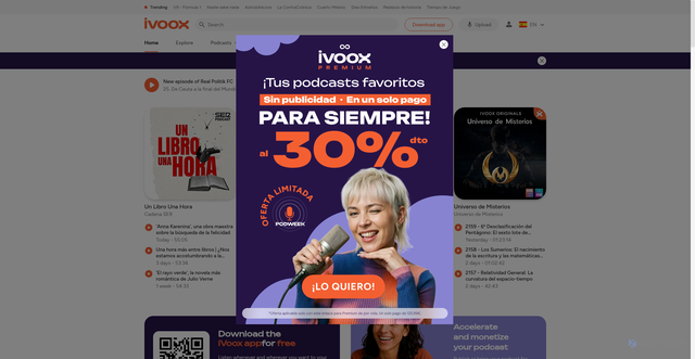 Security scan screenshot of https://www.ivoox.com