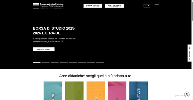 Security scan screenshot of https://www.conservatorio.tn.it/