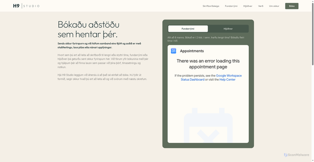 Security scan screenshot of https://studioh9.pages.dev/boka/