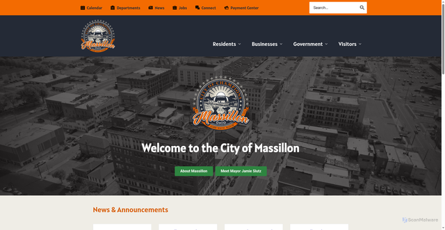 Security scan screenshot of https://massillonohio.gov/