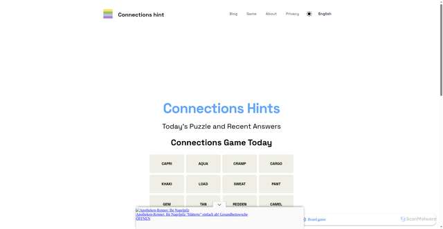 Security scan screenshot of https://www.connectionshint.online/