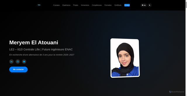 Security scan screenshot of https://meryemelatouani.com/