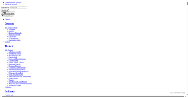 Security scan screenshot of https://www.staedtetag.de/