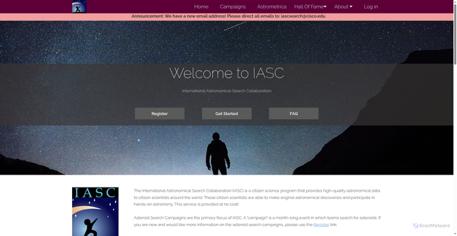 Security scan screenshot of https://iasc.cosmosearch.org/