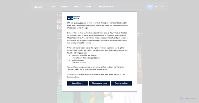 Security scan screenshot of https://ligue1.com/en/articles/l1_article_3345-florian-thauvin-the-renaissance