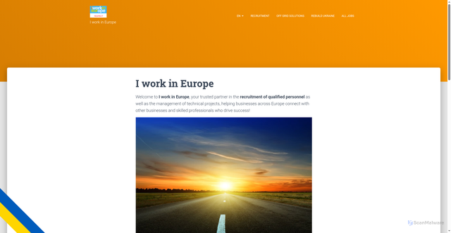 Security scan screenshot of https://iworkineurope.com/