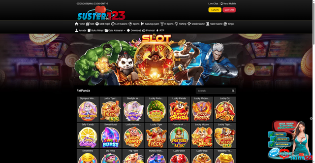 Security scan screenshot of https://suster123ndxtulus.xyz/desktop/game/slot/fatpanda