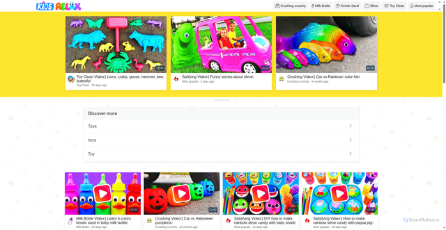 Security scan screenshot of https://kidsrelax.tv