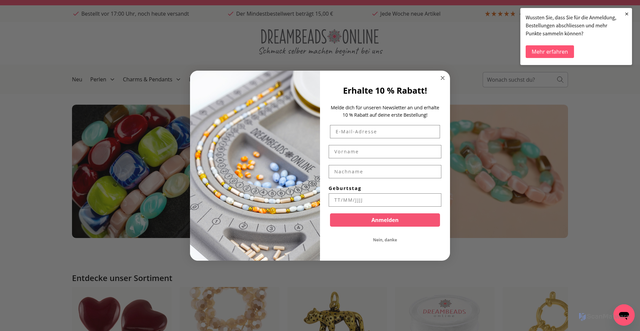 Security scan screenshot of http://dreambeads-online.de/