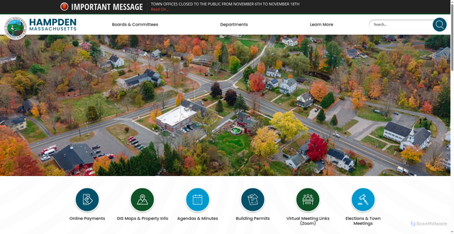 Security scan screenshot of https://hampdenma.gov/