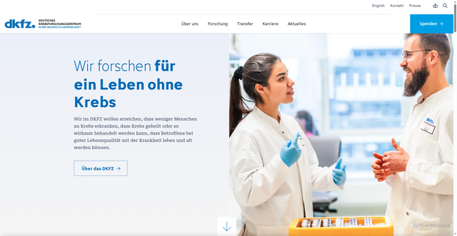 Security scan screenshot of https://www.dkfz.de/