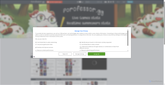 Security scan screenshot of https://porofessor.gg