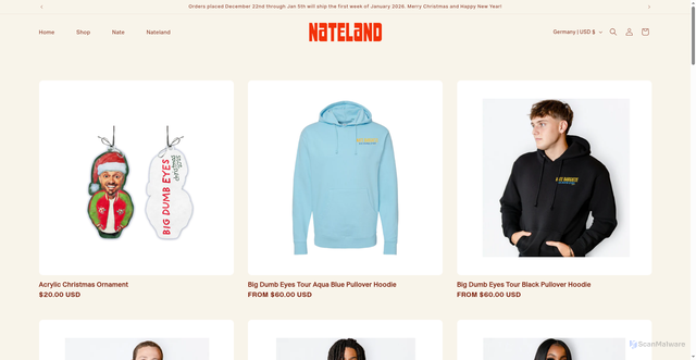 Security scan screenshot of https://shop.nateland.com/