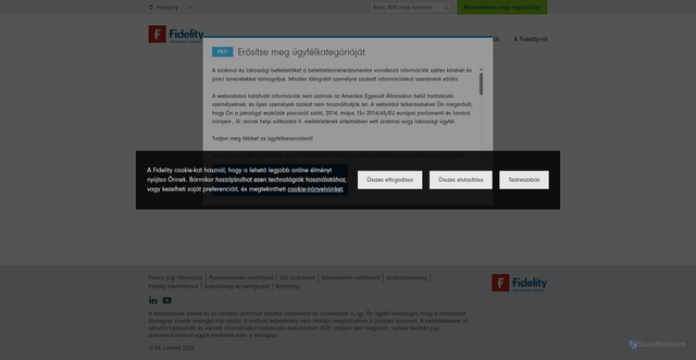Security scan screenshot of https://www.fidelity.co.hu/page/fidelity-us-fundamental-etfs