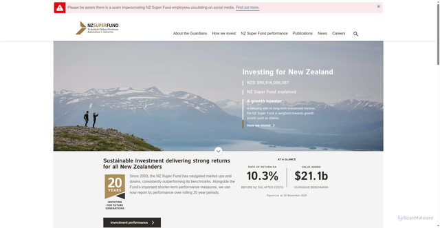 Security scan screenshot of https://nzsuperfund.nz/