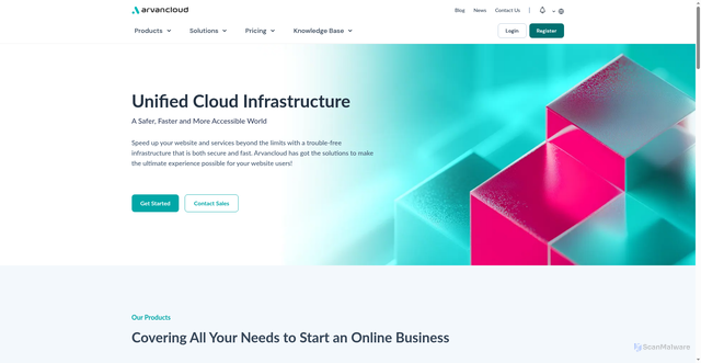 Security scan screenshot of https://arvancloud.ir