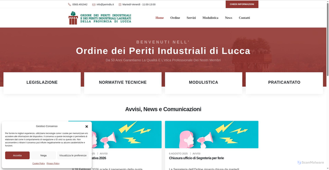 Security scan screenshot of https://www.peritiindustrialilucca.it/