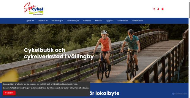 Security scan screenshot of https://siggecykel.se