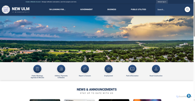 Security scan screenshot of https://newulmmn.gov/