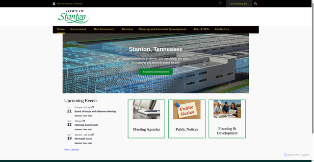 Security scan screenshot of https://stantontn.gov/