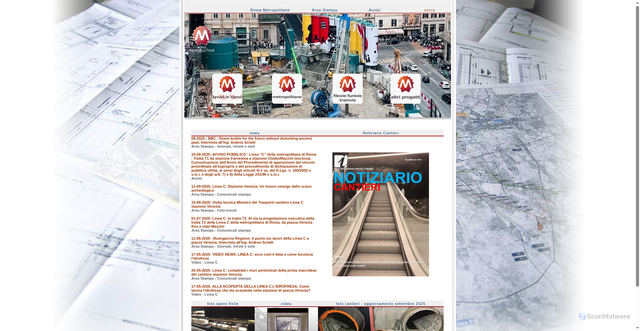 Security scan screenshot of https://www.romametropolitane.it/