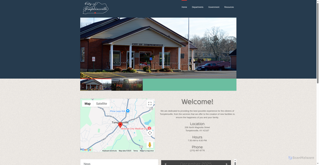Security scan screenshot of http://tompkinsvilleky.gov/