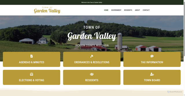 Security scan screenshot of https://www.townofgardenvalleywi.gov/