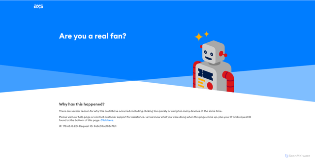 Security scan screenshot of https://unifiedapisearch.discovery-prod.axs.com/