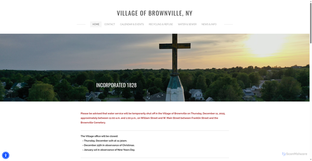 Security scan screenshot of https://www.villageofbrownvilleny.gov/