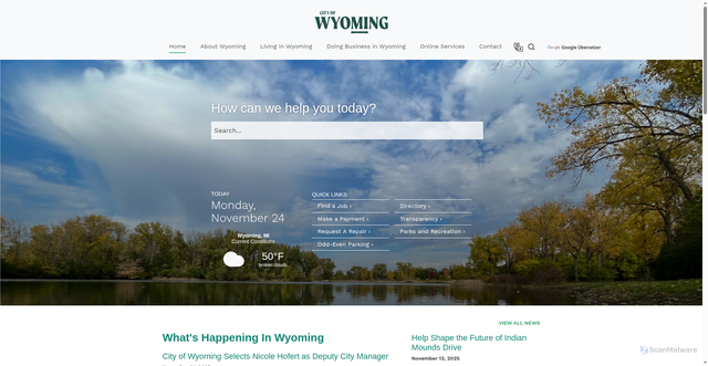 Security scan screenshot of https://www.wyomingmi.gov/