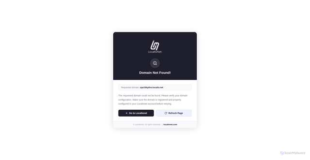 Security scan screenshot of https://zqw16kp0nv.localto.net