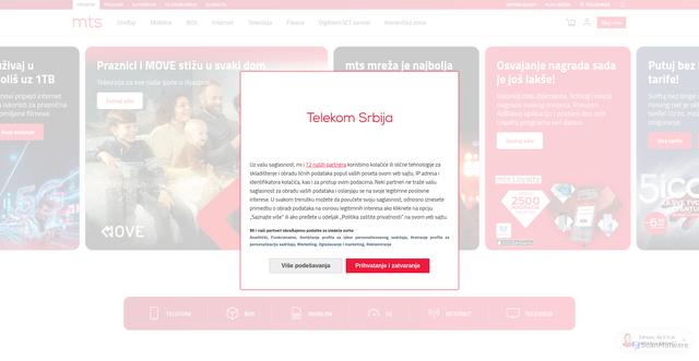Security scan screenshot of https://mts.rs