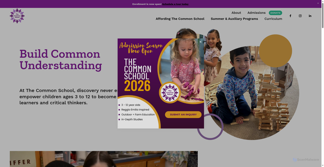 Security scan screenshot of https://www.commonschool.org/