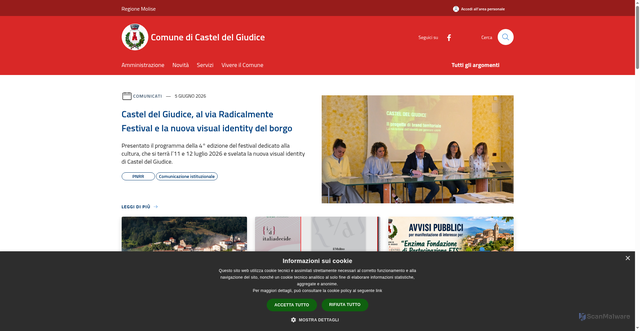 Security scan screenshot of https://www.comune.casteldelgiudice.is.it