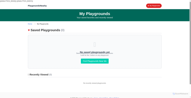 Security scan screenshot of https://playgroundsnearby-me.pages.dev/my-playgrounds.html