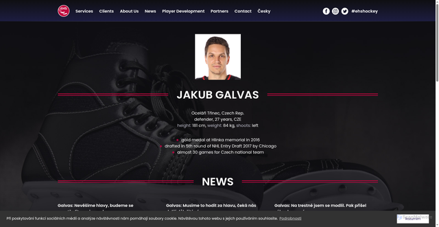 Security scan screenshot of https://www.ehshockey.com/en/clients/jakub-galvas/
