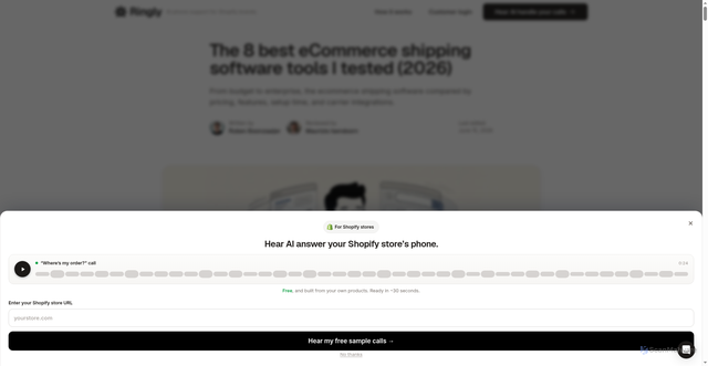 Security scan screenshot of https://www.ringly.io/blog/ecommerce-shipping-software